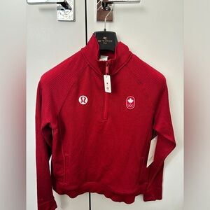BESPOKE 2022 OLYMPICS CAPSULE ITEM: LULU 1/2 ZIP ENGINEERED WARMTH SWEATER